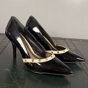 Jennifer Lopez Studded Women Black Size 8 High Heel 3 Inch Stilleto Career Pump